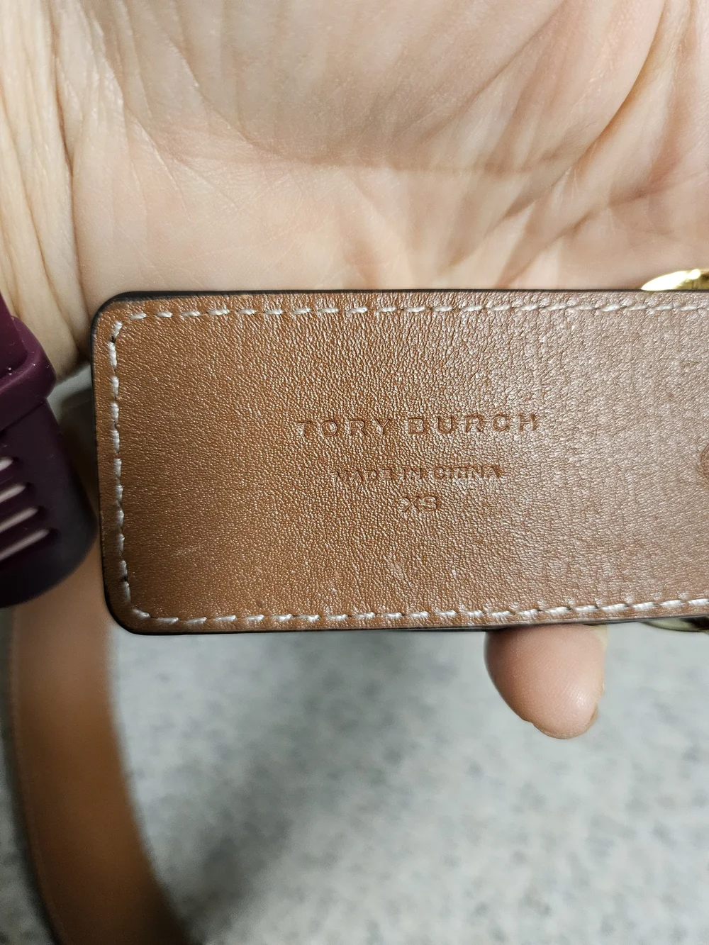 Tory Burch Reversible Black/Tan Logo Belt